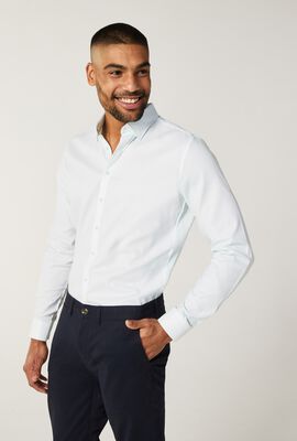 Mens White/Mint Long Sleeve Shirt